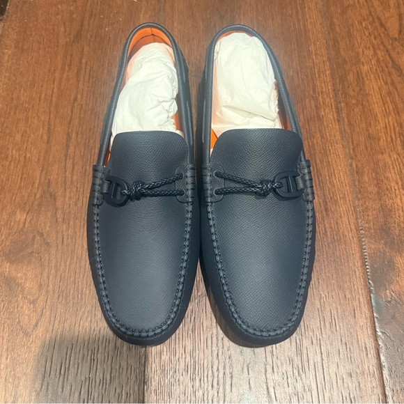 Hermes Other - AUTHENTIC MENS HERMES ALLESANDRO LEATHER LOAFERS, SIZE US 9.5, NAVY